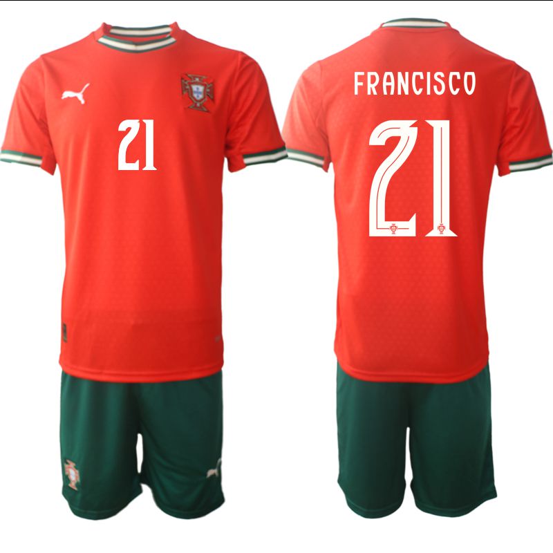 Men 2025-2026 Season Portugal home red #21 Soccer Jersey->portugal jersey->Soccer Country Jersey